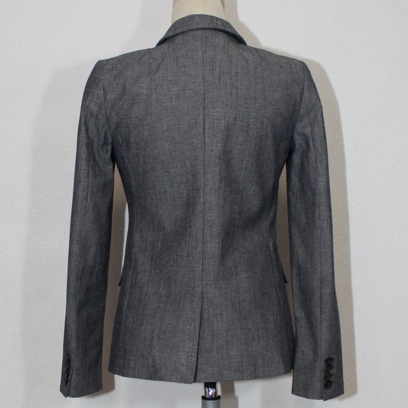 J. Crew Chambray Regent One Button Women's Blazer Size 0 - Picture 2 of 5